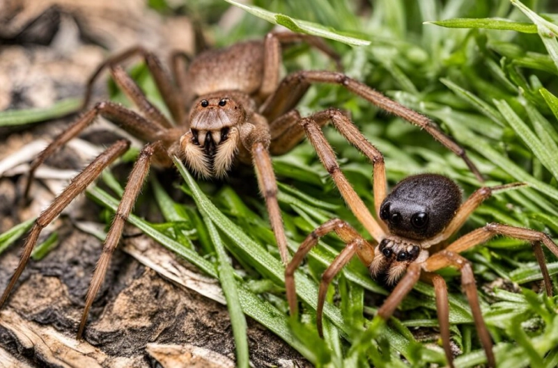 brown recluse wolf spider comparison